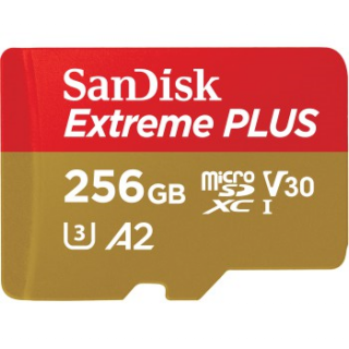 SanDisk 214502  Extreme PLUS microSDXC 256 GB + SD Adapter 200 MB s and 140 MB s
