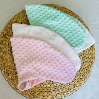 Sada obliečok na dojčiaci vankúš (minky-ľan) - Baby Pink / Mint (2ks)