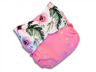 Vrchné PUL nohavičky - Pink / Rose Garden Veľkosť PUL nohavičiek: S (2-7kg), Zapínanie v páse: na patentky