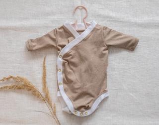 Zavinovacie Body CAPPUCCINO  Kimono detské body Veľkosť: 6-9 mes (69-74)