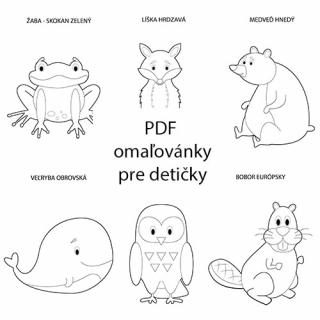 Meduško PDF omaľovánky pre deti ZVIERATKÁ (Omaľovánky ZVIERATKÁ)