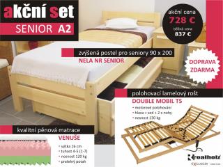 akčný set SENIOR A2 posteľ + motorický rošt + matrac (akčný set SENIOR A2 posteľ + motorický rošt + matrac)