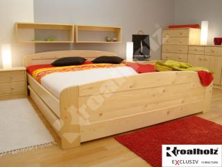 dřevěná manželská postel masiv PAVLA (dvojlůžko z masivu PAVLA - od výrobce ROALHOLZ)