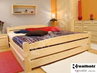 dřevěná manželská postel masiv RADKA II (manželské dvoulůžko z masivu RADKA II - značka ROALHOLZ)