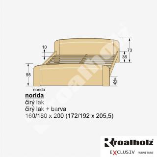 dřevěné luxusní dvojlůžko z masivu NORIDA (luxus frézované dvoulůžko masiv NORIDA)
