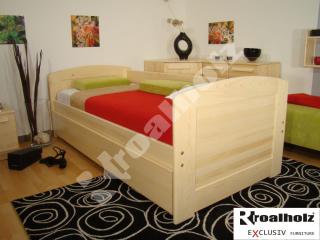 drevené rozkladacie jednolôžko masív DUO VO+VO (drevená rozkladacia posteľ z masívu DUO VO+VO možnosť zábrany)