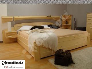 ROALHOLZ dřevěné dvoulůžko masiv PAVLA NR  (dřevěná dvoulůžková postel z masivu PAVLA NR)