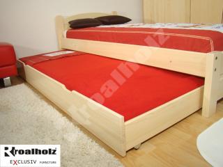 výsuvná postel z masivu PŘISTÝLKA  (dřevěná výsuvné lůžko masiv PŘISTÝLKA)