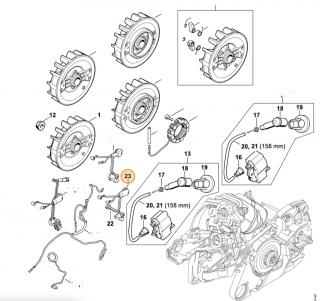 ND STIHL Kabeláž MS 271, MS 261, MS 291, 1141 440 3004 (Originál)