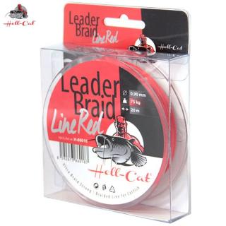HELL-CAT SPLÉTANÁ NÁVAZCOVÁ ŠŇŮRA LEADER BRAID LINE RED 20M 1.20MM/100KG