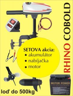 Lodný elektromotor Rhino set Cobold + akumulator 17Ah/12V + nabíjačka