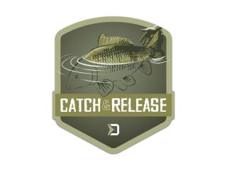 Nálepka Delphin CATCH and RELEASE 9x8cm