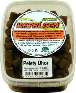 Pelety SPORTS Kaprí sen Úhor 100g predvŕtané 7mm