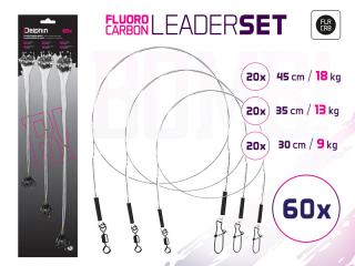 Set fluorokarb. laniek BOMB! S obratl. a karab. 60ks/30,35,45cm/9,13,18kg