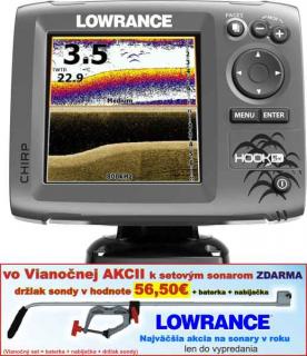 Sonar LOWRANCE Hook-5x Chirp so sondou sonar + sonda Chirp/DSI