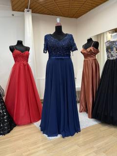 Navy blue spoločenské šaty