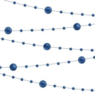 Perlová girlanda tmavomodrá 6,5m