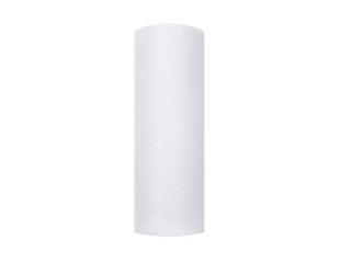 Tyl v rolke biely glitrový 15cm