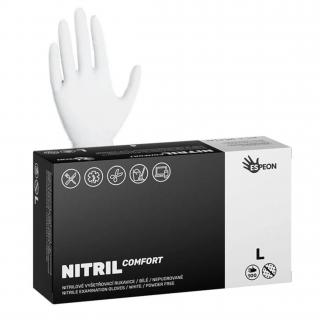 Espeon NITRIL COMFORT bezpudrové nitrilové rukavice - biele 3,8g Veľkosť: L