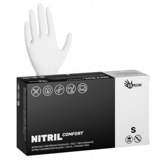 Espeon NITRIL COMFORT bezpudrové nitrilové rukavice - biele 3,8g Veľkosť: S