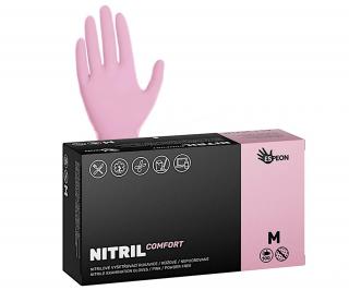 Espeon NITRIL COMFORT bezpudrové nitrilové rukavice - svetloružové 3,8g Veľkosť: M