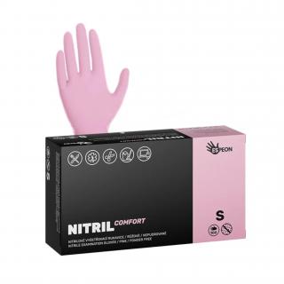 Espeon NITRIL COMFORT bezpudrové nitrilové rukavice - svetloružové 3,8g Veľkosť: S