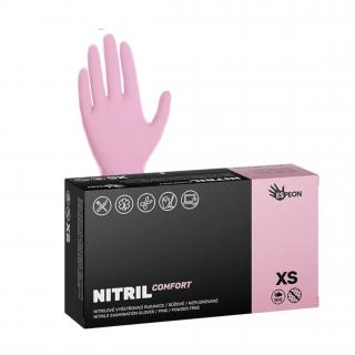 Espeon NITRIL COMFORT bezpudrové nitrilové rukavice - svetloružové 3,8g Veľkosť: XS
