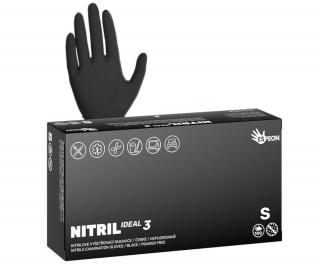 Espeon NITRIL IDEAL3 bezpudrové nitrilové rukavice - čierne 3,7g Veľkosť: S