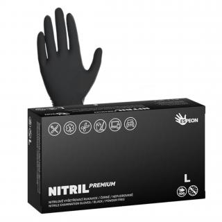 Espeon NITRIL PREMIUM bezpudrové nitrilové rukavice - čierne 4g Veľkosť: L