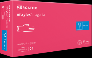 MERCATOR nitrylex magenta bezpudrové nitrilové rukavice Veľkosť: M