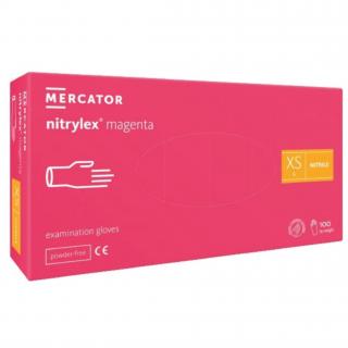 MERCATOR nitrylex magenta bezpudrové nitrilové rukavice Veľkosť: XS