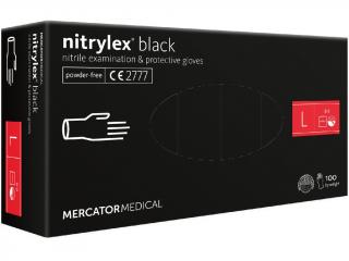 Nitrilové rukavice - nitrylex ® black - MERCATOR MEDICAL® Veľkosť: L
