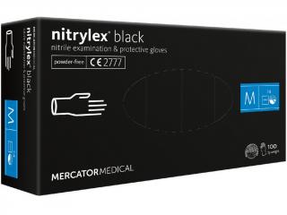 Nitrilové rukavice - nitrylex ® black - MERCATOR MEDICAL® Veľkosť: M