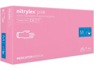 Nitrilové rukavice - nitrylex ® pink - MERCATOR MEDICAL® Veľkosť: M