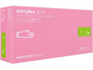 Nitrilové rukavice - nitrylex ® pink - MERCATOR MEDICAL® Veľkosť: S
