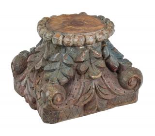 Sanu Babu Antik svietnik z teakového dreva, 26x27x22cm