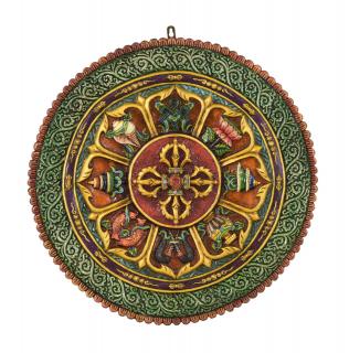 Sanu Babu Astamangal mandala, živica, priemer 58cm