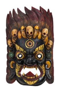 Sanu Babu Bhairab, drevená maska, ručne vyrezávaná, 40x20x70cm (1A)