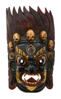 Sanu Babu Bhairab, drevená maska, ručne vyrezávaná, 40x20x70cm (1B)