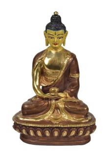 Sanu Babu Budha Amitabha, kovová soška, pozlátené, 10x8x14cm