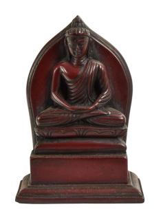 Sanu Babu Budha Amithaba, tmavo červený, živica, 13cm