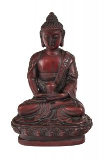 Sanu Babu Budha Amithába, tmavo červený, živica, 9cm
