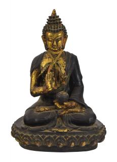 Sanu Babu Budha Amoghasiddhi, keramická socha, ručne maľovaná, antik patina, 42cm