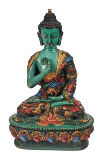 Sanu Babu Budha Amoghasiddhi, ručne vyrezávaný, farbený, 18x12x27cm