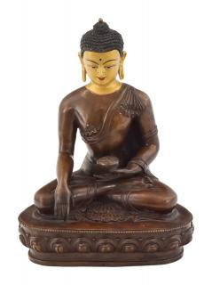 Sanu Babu Budha Šakjamúni, kovová soška, pozlátené, 28cm