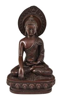 Sanu Babu Budha Šákjamúni, mosadzná soška, 10x7x17cm