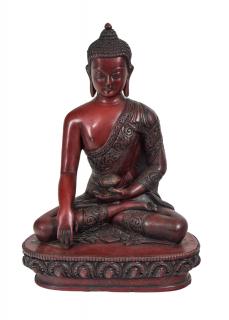 Sanu Babu Budha Šakjamúni, ručne vyrezávaný, červený, živica, 23cm