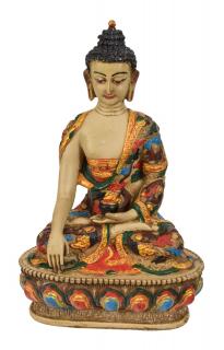 Sanu Babu Budha Šákjamúni, ručne vyrezávaný, farbený, 18x12x27cm