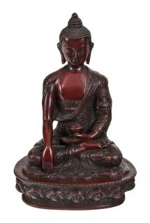 Sanu Babu Budha Šákjamúni, ručne vyrezávaný, tmavo červený, 13x9x20cm