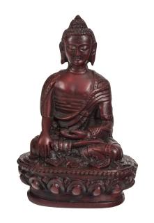 Sanu Babu Budha Šákjamúni, ručne vyrezávaný, tmavo červený, 7x5x10cm